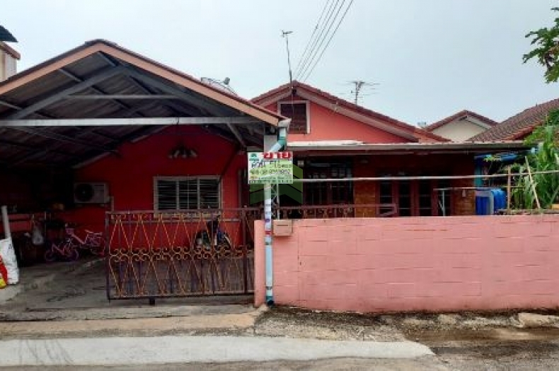 บ้านเดี่ยวชั้นเดียว หมู่บ้านคุ้มทอง กระทุ่มแบน สมุทรสาคร เนื้อที่ 51.60 ตร.ว แปลงริม ทำเลดี